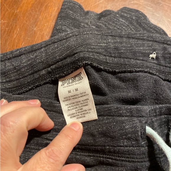 PINK Victoria's Secret Gray Joggers with Blue Logo - Picture 4 of 4